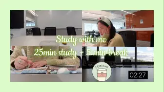 Download Video: 🇦🇺墨尔本/Study with me/25分钟学习+5分钟休息/番茄学习法🍅/清新绿色🌵/莫纳什大学图书馆/舒缓轻音乐/可爱bgm/