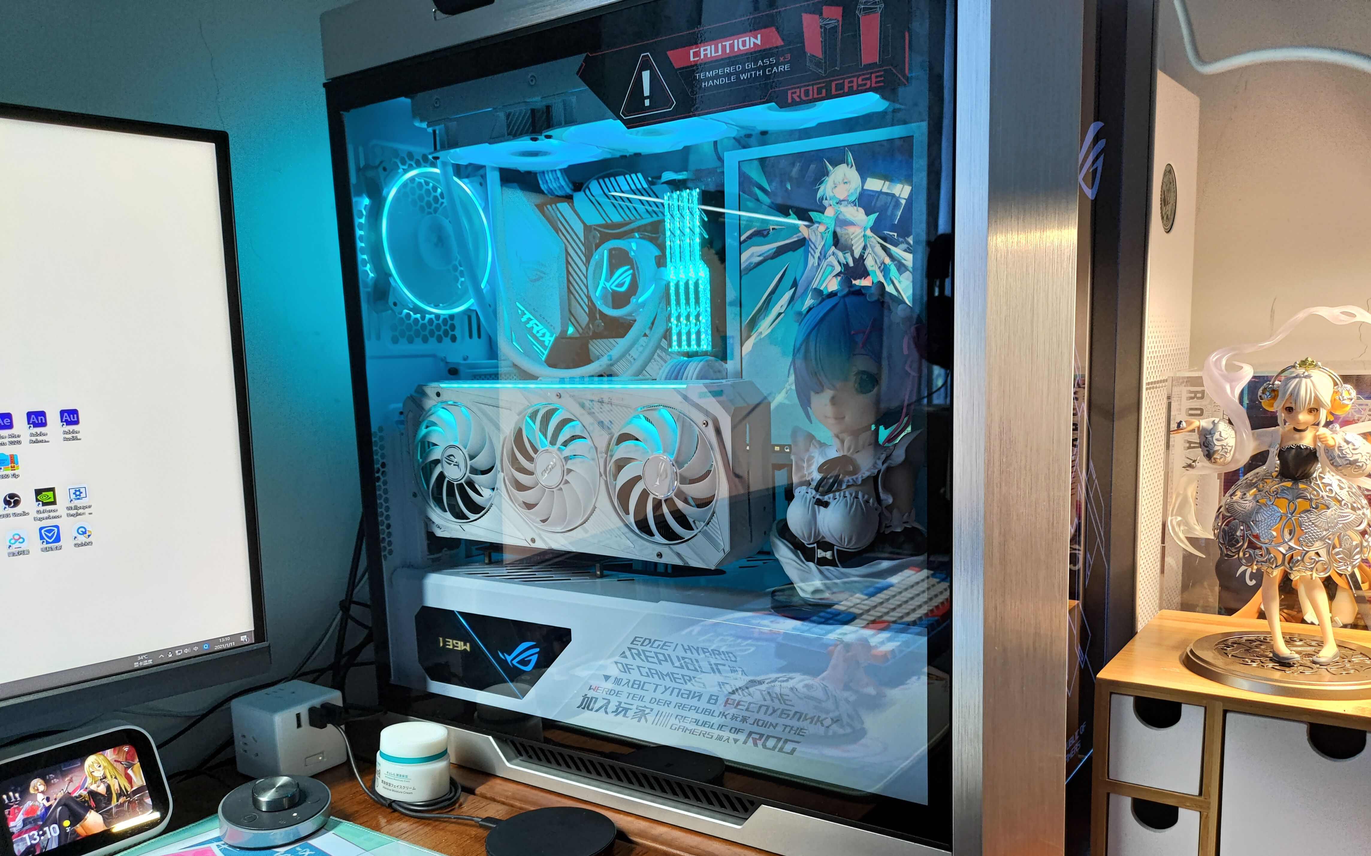 【三明月】价值2.5w的rog全家桶,纯白色主机