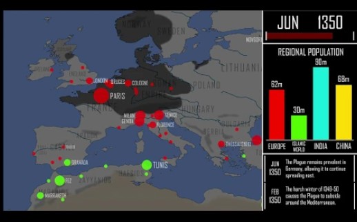 [图]【历史地图】黑死病的蔓延：动画