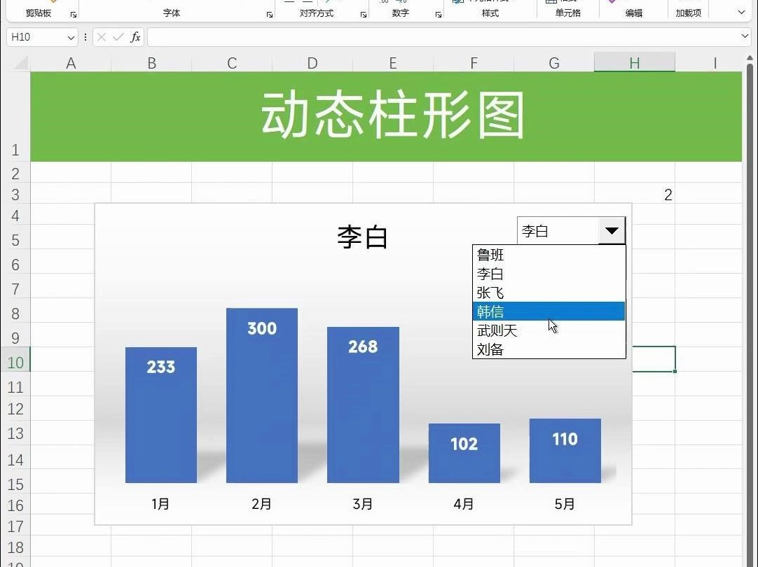 Excel制作动态柱形图,3分钟就够了!哔哩哔哩bilibili