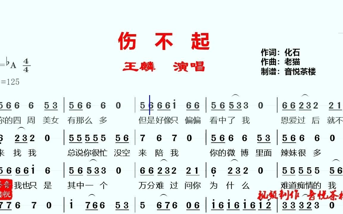 [图]一听就忘不掉的《伤不起》，恨你恨到彻底忘记，想你想到昏天黑地