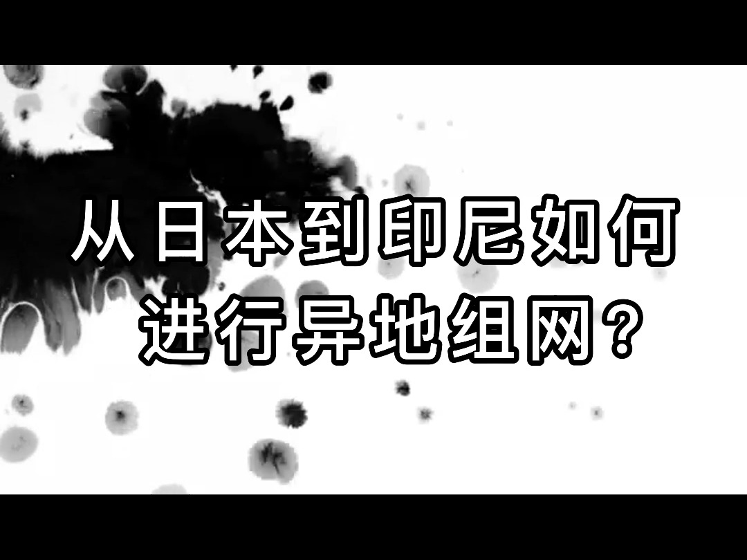 从日本到印尼如何 进行异地组网?哔哩哔哩bilibili