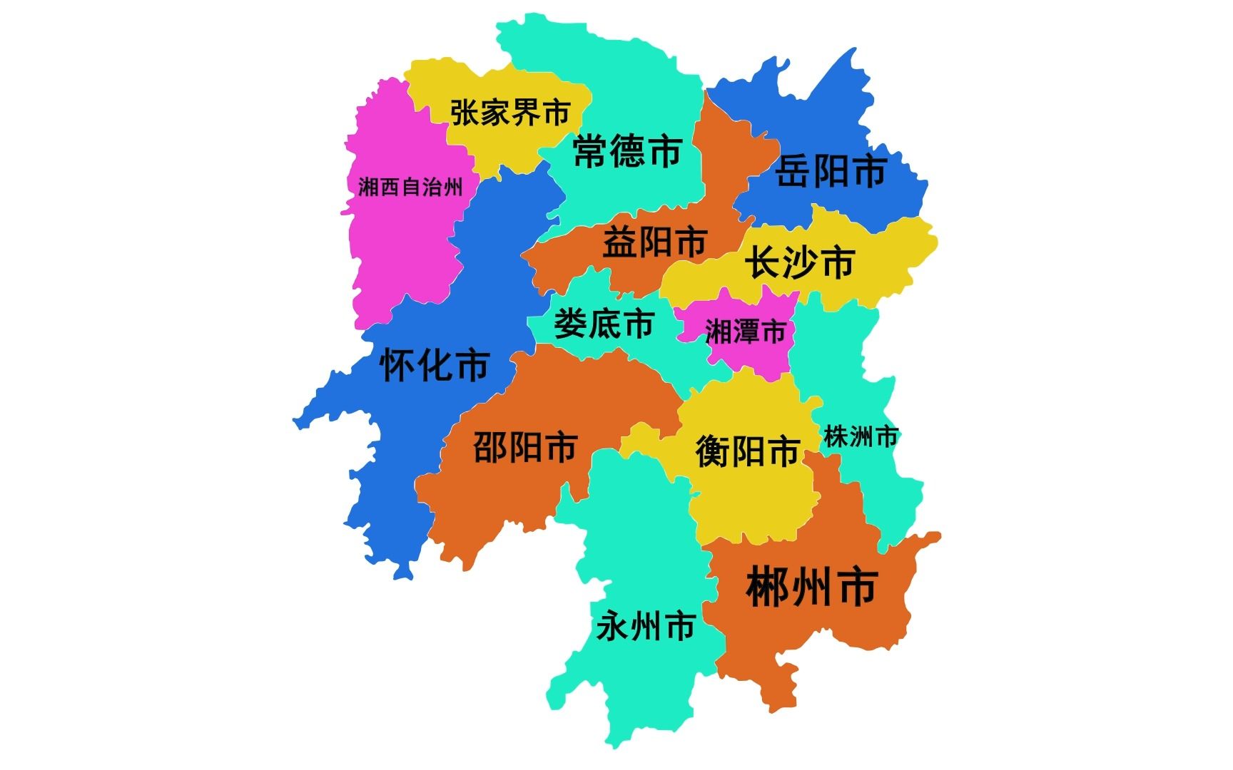 湖南省地图各市县名称图片
