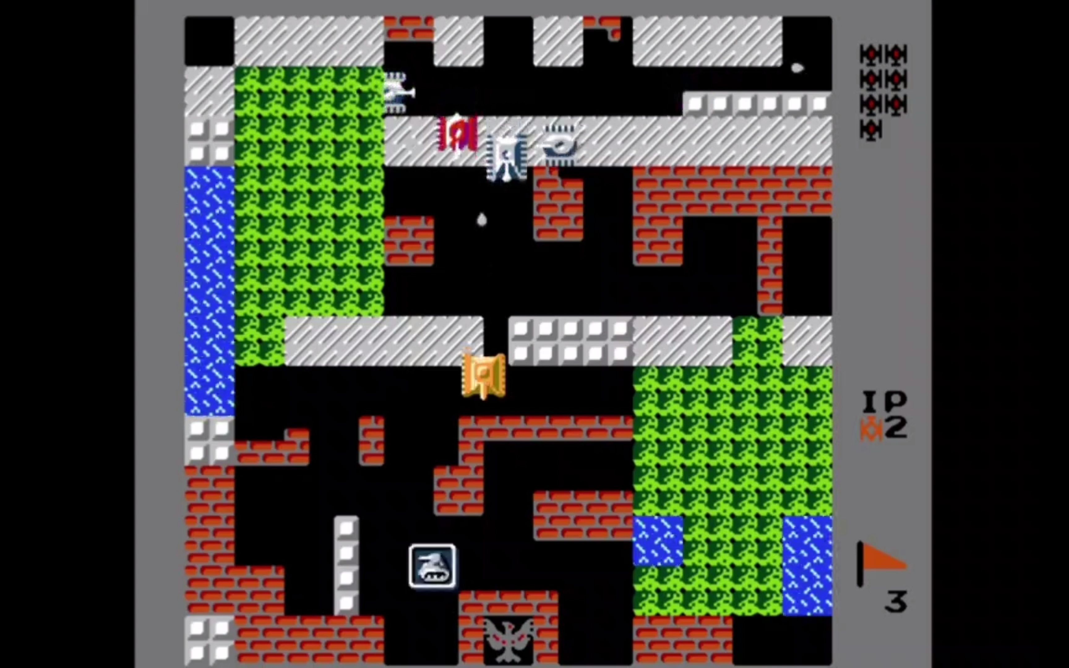 经典fc游戏(坦克大战)这版本太难了,他们会捡道具