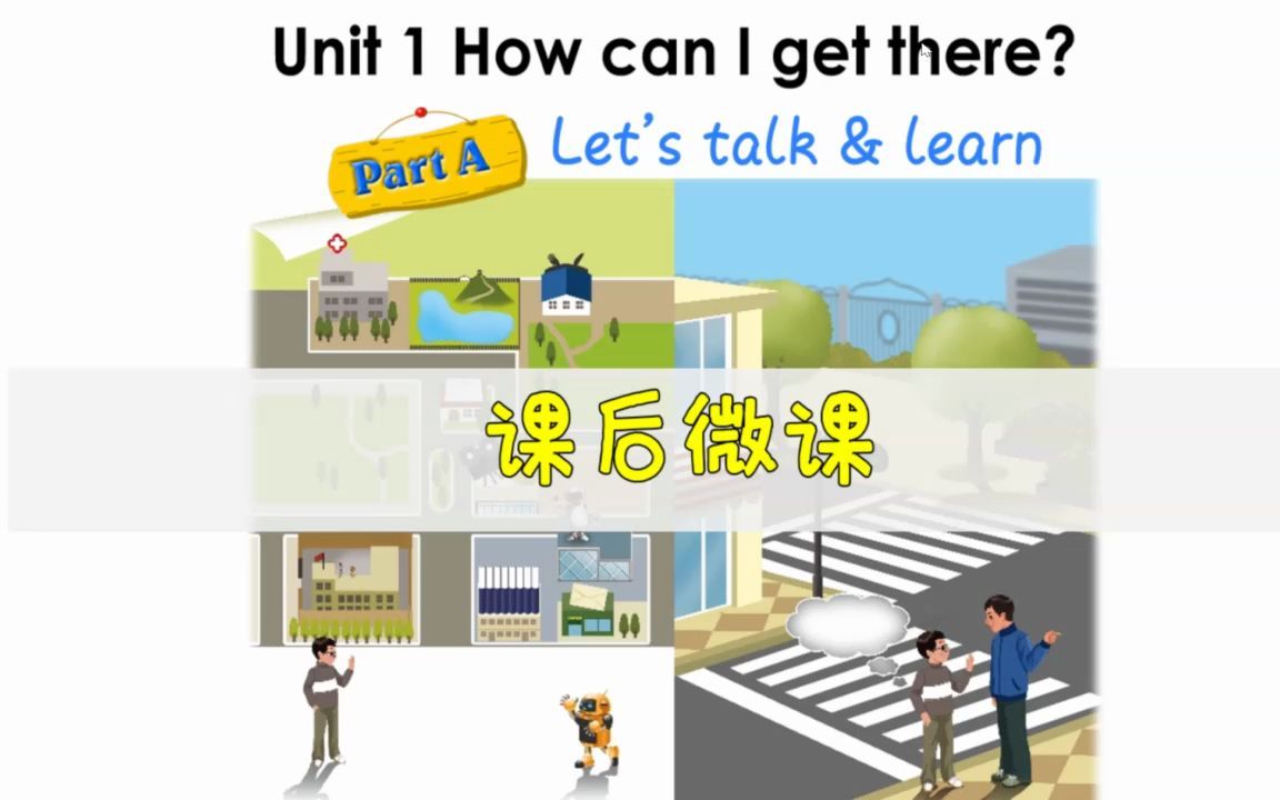 [图]PEP六上 Unit1 How can I get there A Let's talk & learn课后微课