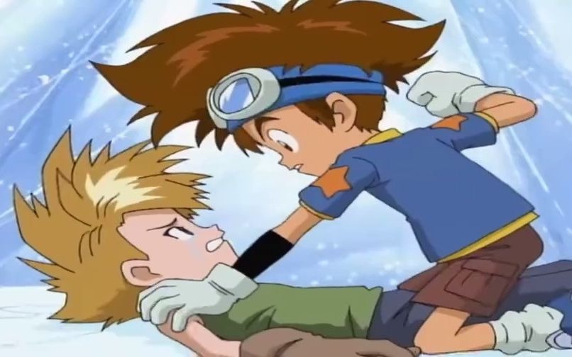 数码宝贝:阿和太一掉下悬崖,幸好有雪人兽接住他们!