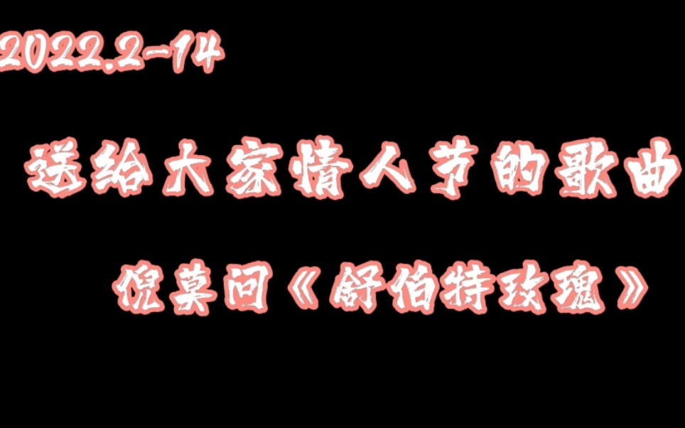 倪莫问《舒伯特玫瑰》送给大家的情人节歌曲哔哩哔哩bilibili