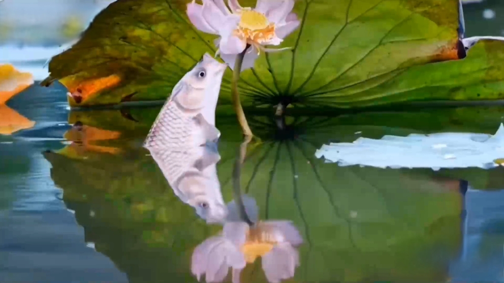 [图]据说刷到鱼咬莲花的人会一整年锦鲤附体， 你会第一时间把好运分享给谁