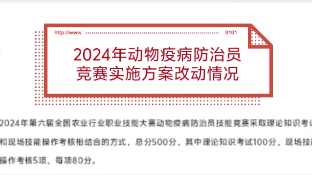 2024年全国动物疫病防治员竞赛实施方案改动情况哔哩哔哩bilibili