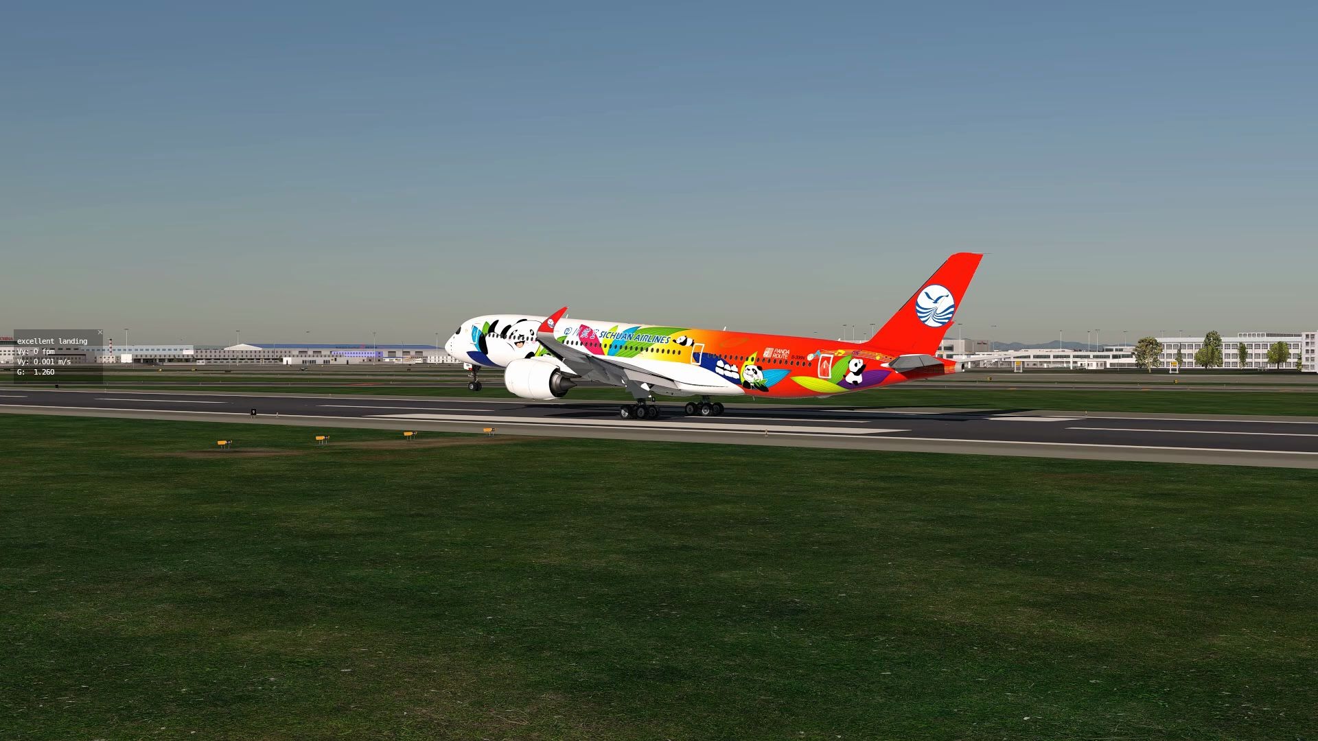 【x-plane 11】四川航空熊猫彩绘a359精准地降落(砸)在北京首都国际
