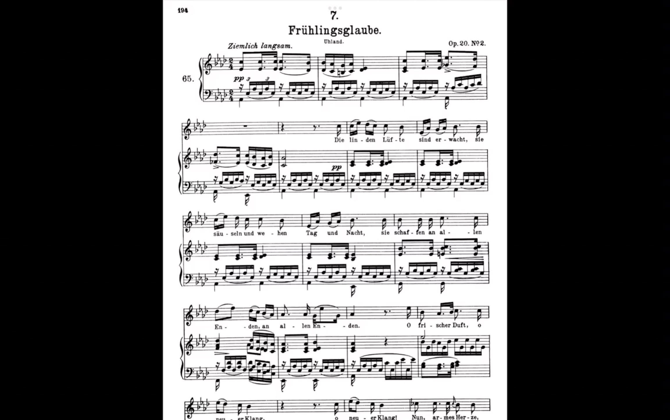 [图]艺术歌曲 舒伯特 暮春 范读与视唱Schubert Frühlingsglaube in Ab