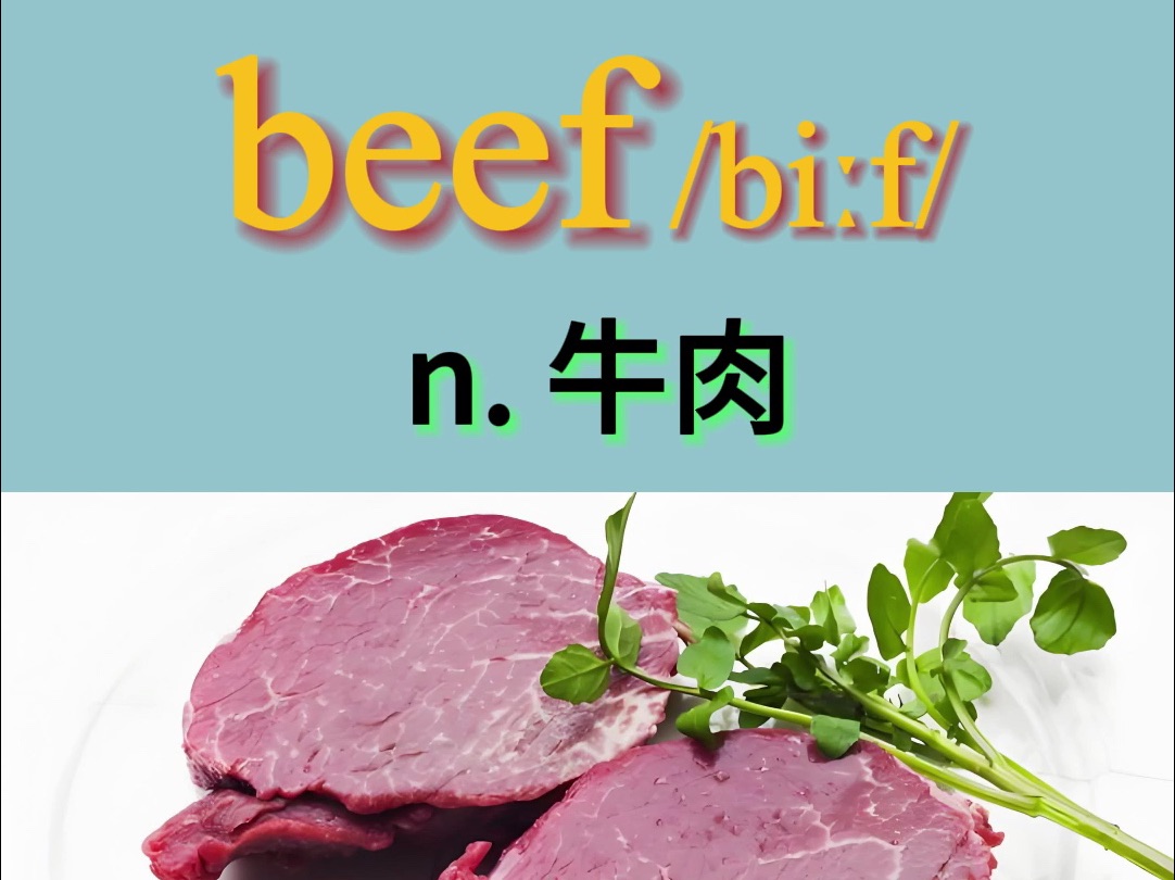 人教版pep四年级上册英语单词 unit 5 :beef