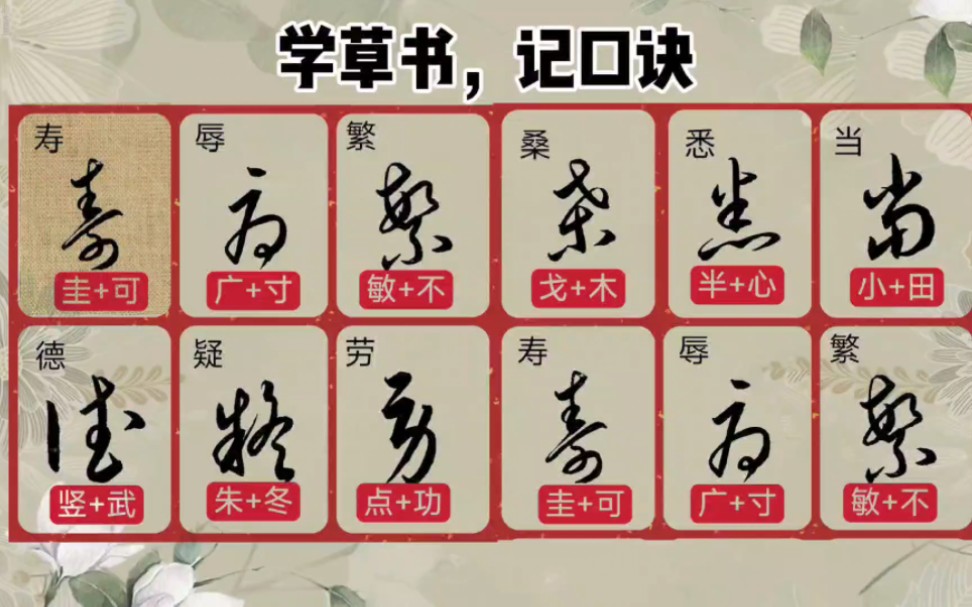 学草书,记口诀!