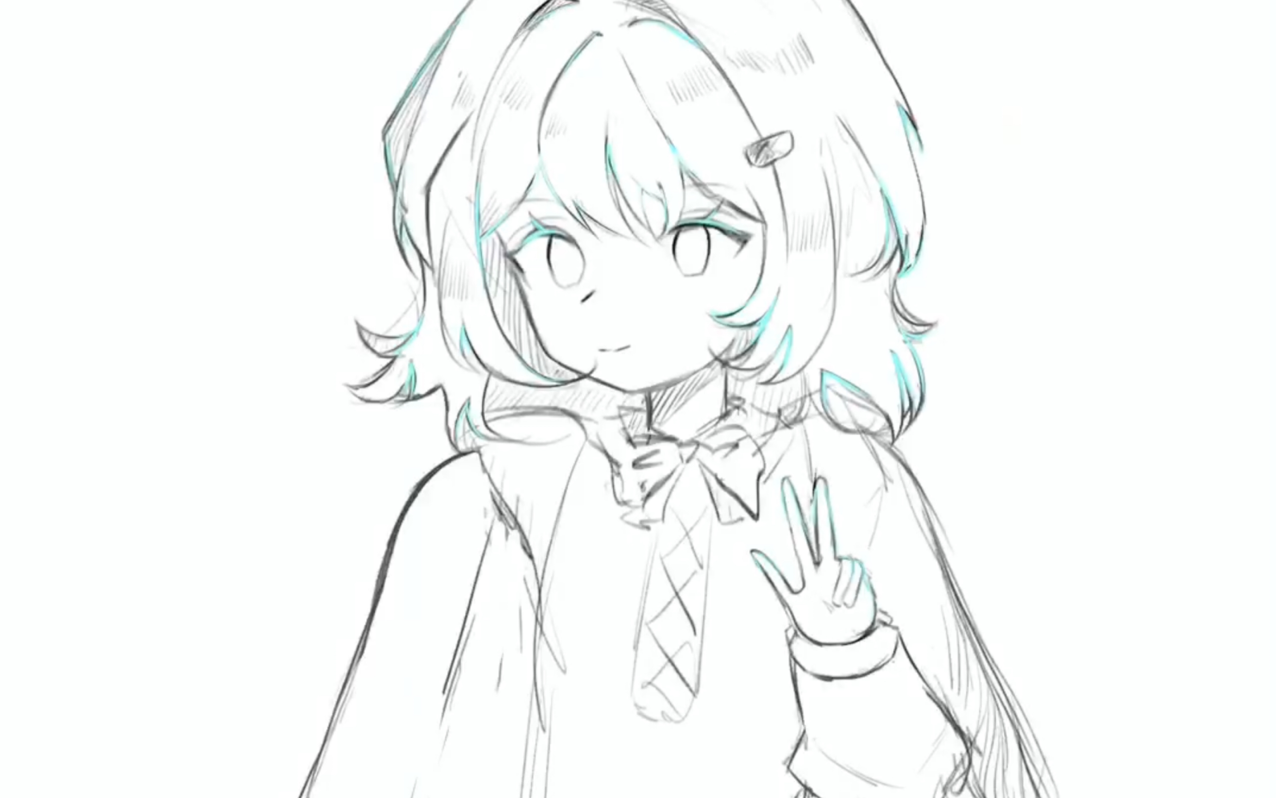 【草稿绘画过程】摸摸鱼