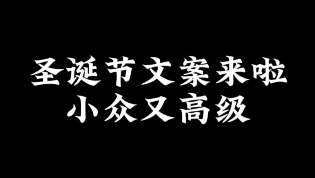 圣诞节文案来啦,小众又高级哔哩哔哩bilibili