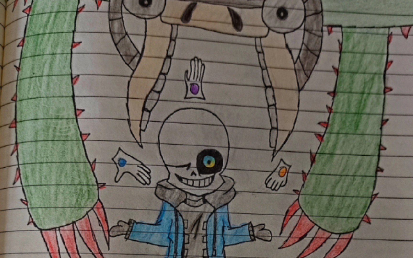 致敬差错传说 sans/omega flowey/gaster/frisk vs chara