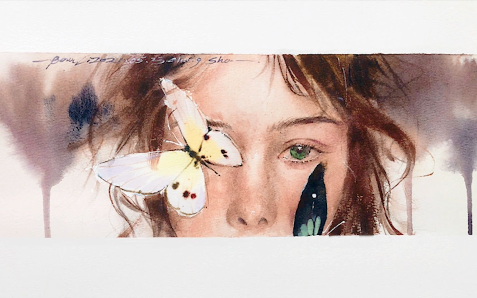 【水彩人物】蝴蝶姑娘水彩人物画法,教学全过程分享