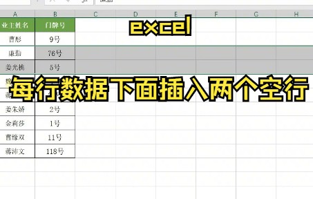 【Excel技巧】教你在excel中给每行数据下面插入两个空行哔哩哔哩bilibili