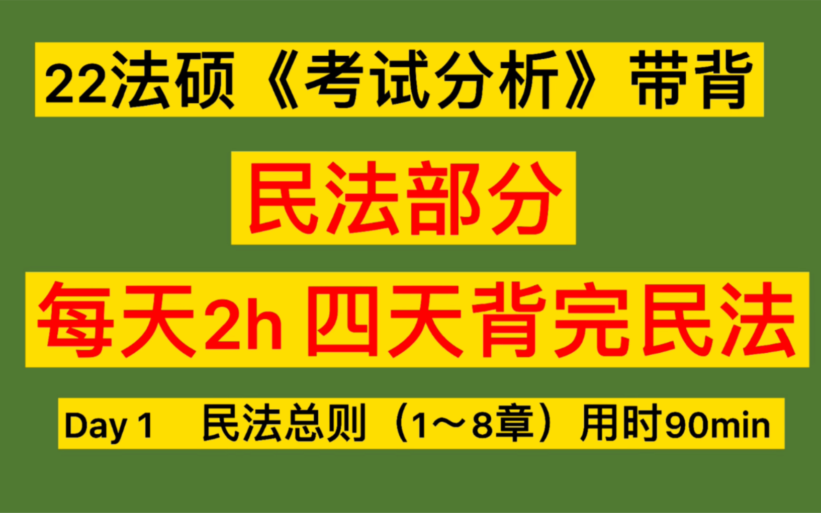 [图]【22法硕背诵】每天2h手把手带你4天背完《考试分析》民法部分！（背书安排一定要去看下简介）是考试分析原文的重新排版！专治考试分析乱七八糟不想背书症