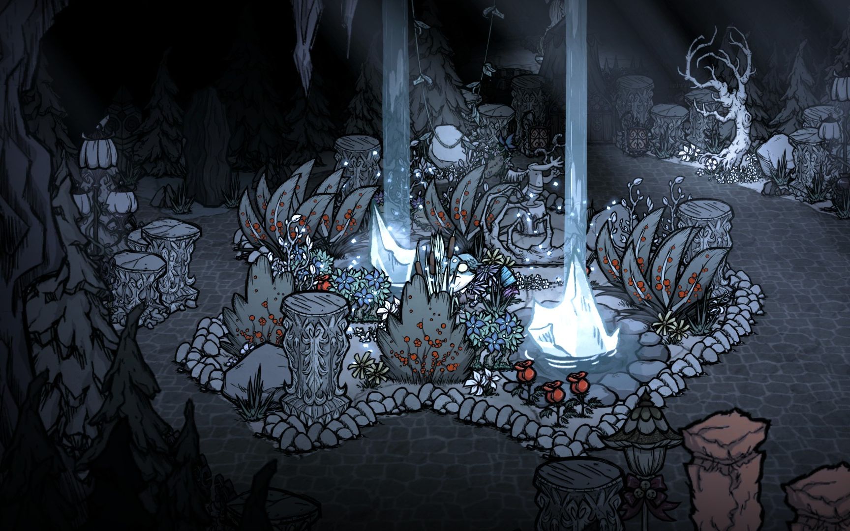 饥荒联机建家洞穴小巧的庄园