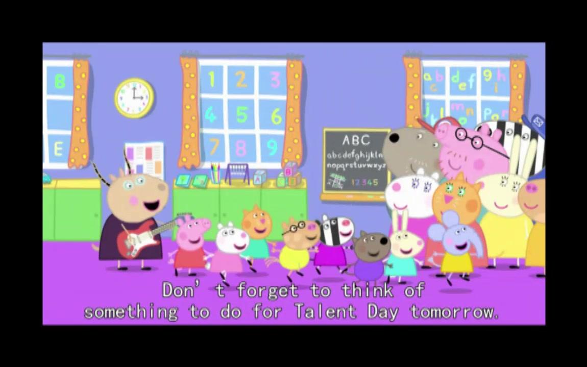 小猪佩奇英语配音消音素材吹口哨才艺日