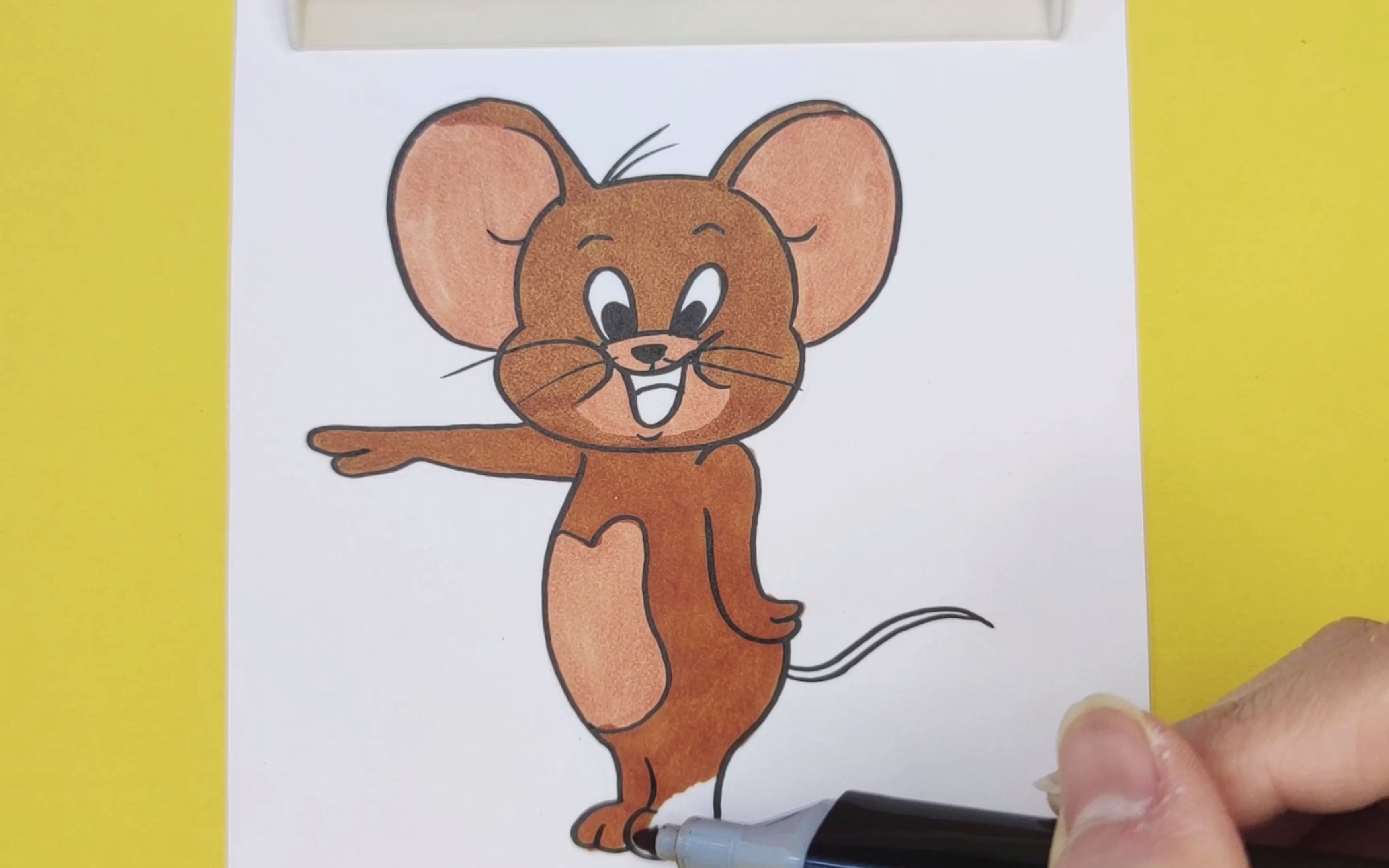 猫和老鼠简笔画 彩色图片