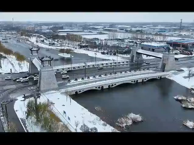 初雪来啦!济宁梁山雪景美如画