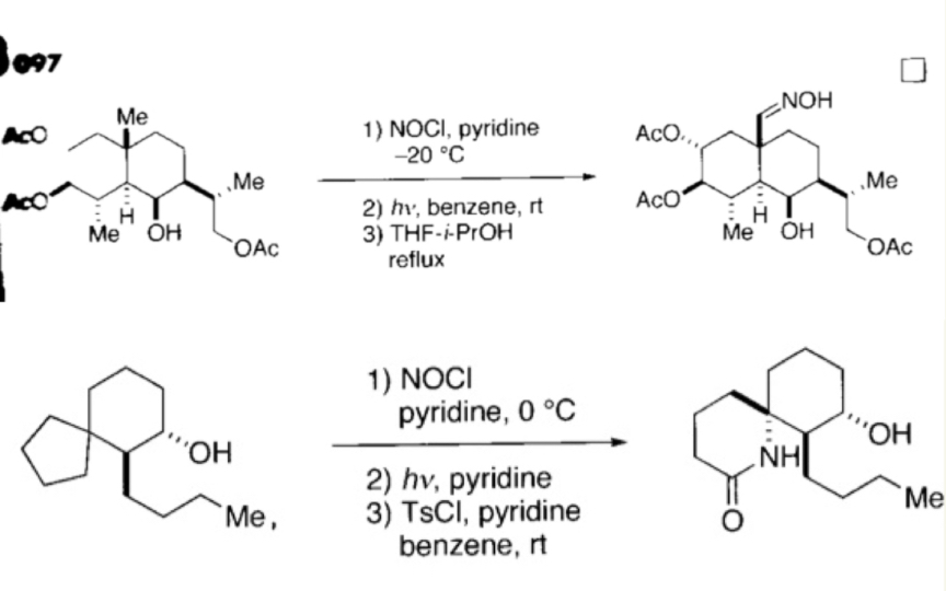福山机理b097,c014 烷氧基自由基夺取氢原子,实现烷基的远程官能团化
