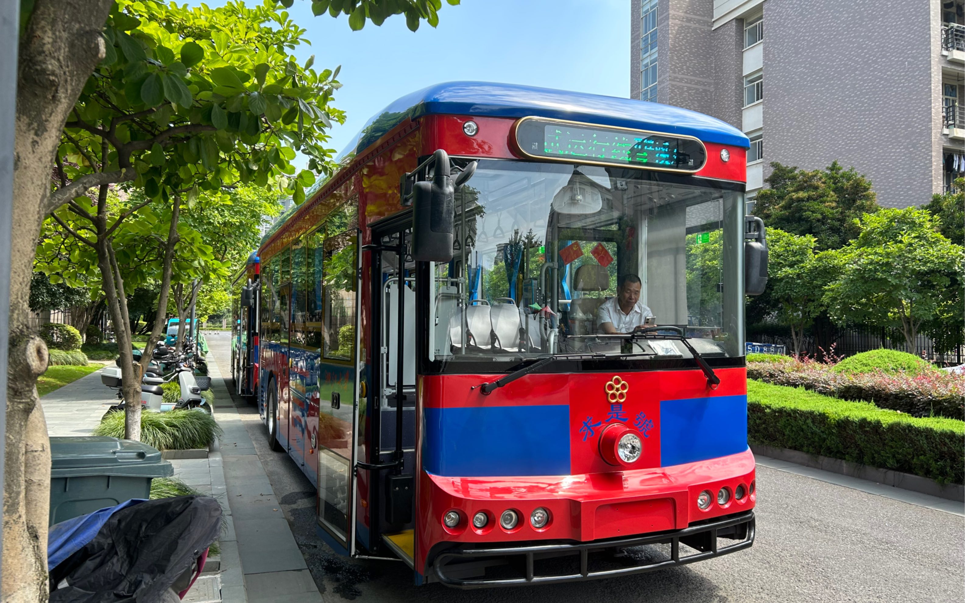 【仿古铛铛车降临杭州市区】浙江大学试运营号:青溪东侧-青溪东侧环线