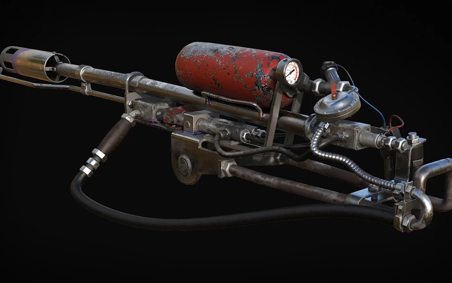 次世代逼真火焰喷射器制作,没个游戏建模师都逃不过布线