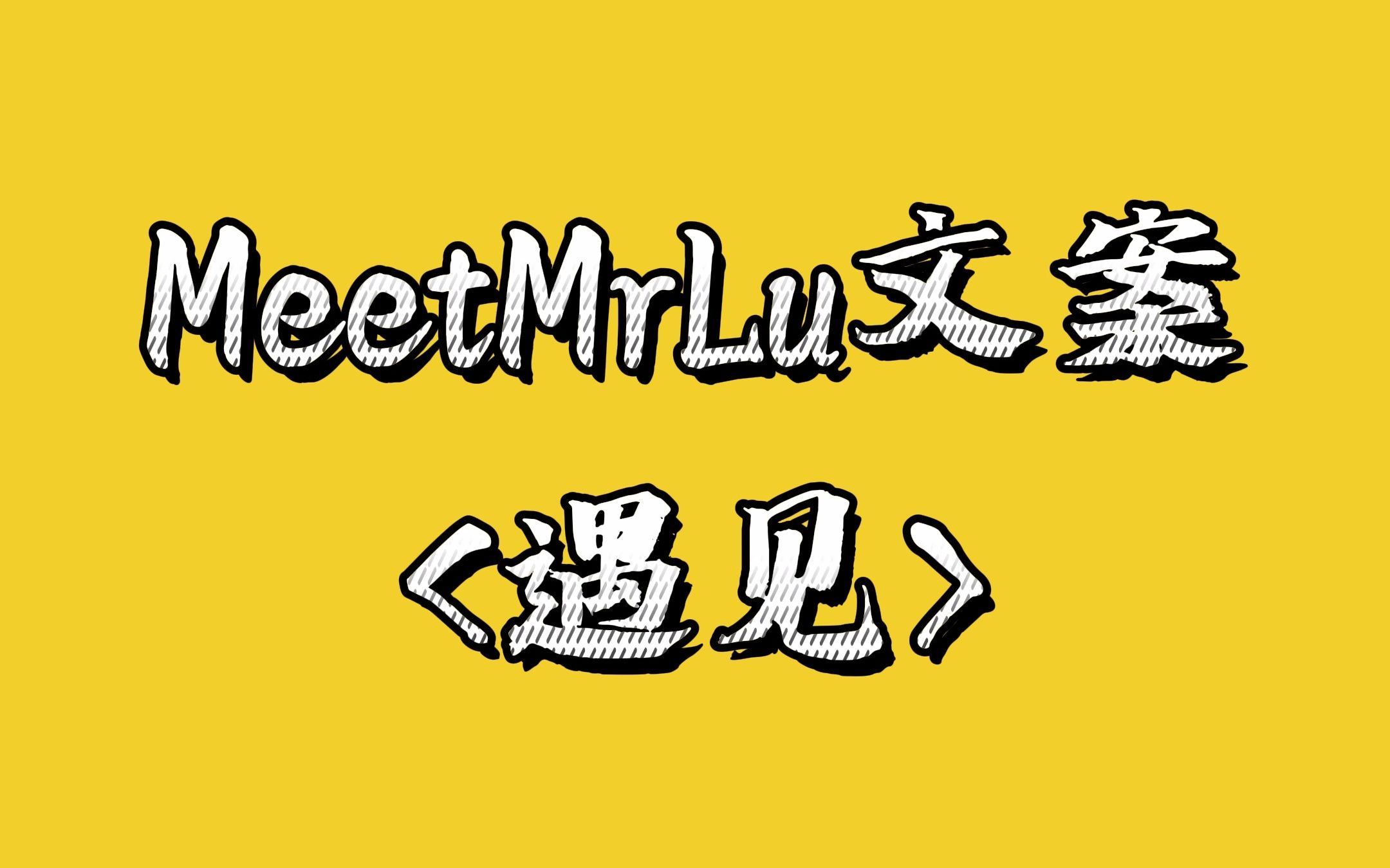 meetmrlu文案 遇见>