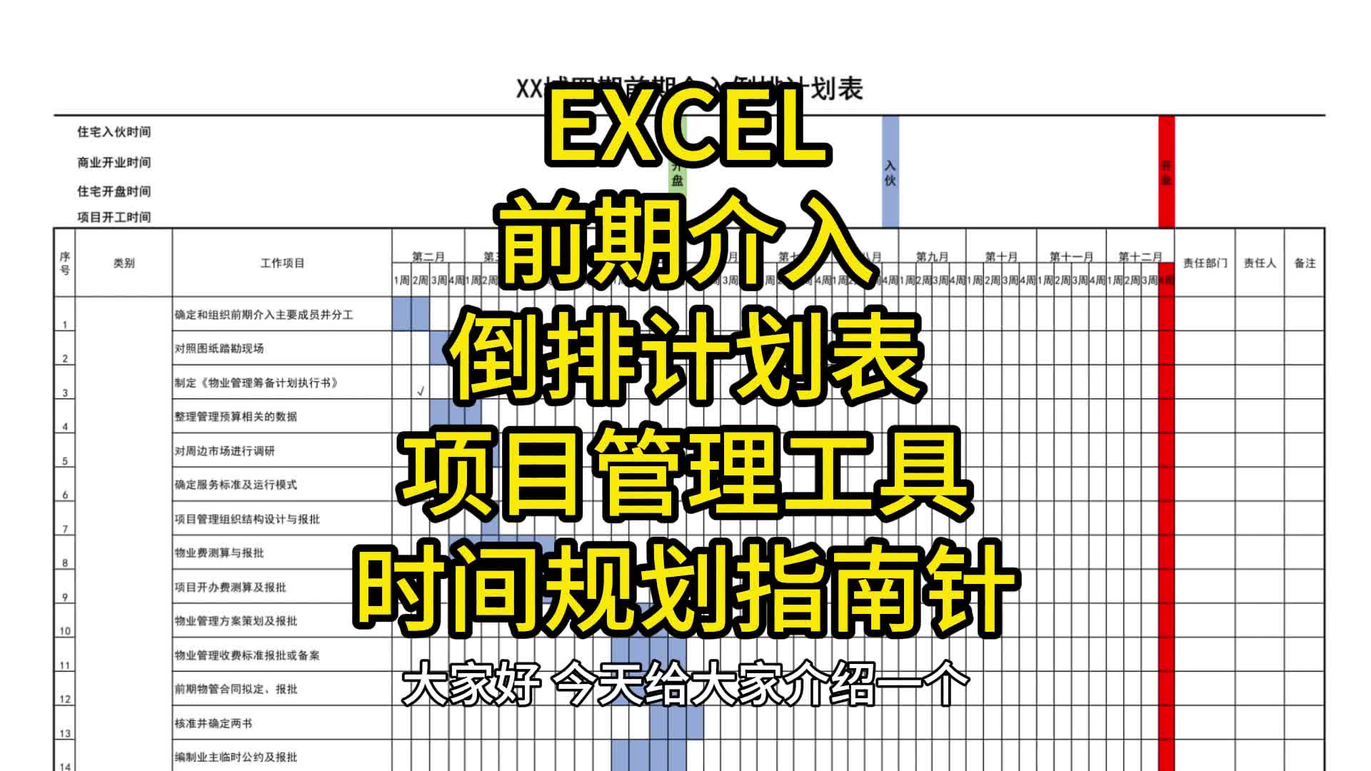 EXCEL前期介入倒排计划表:项目管理的工具,时间规划的指南针哔哩哔哩bilibili