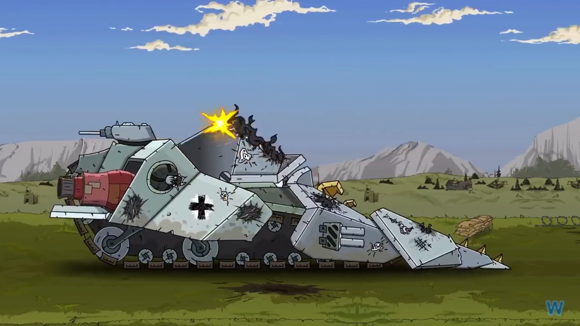 坦克动画:kv44大战钢铁粉碎者