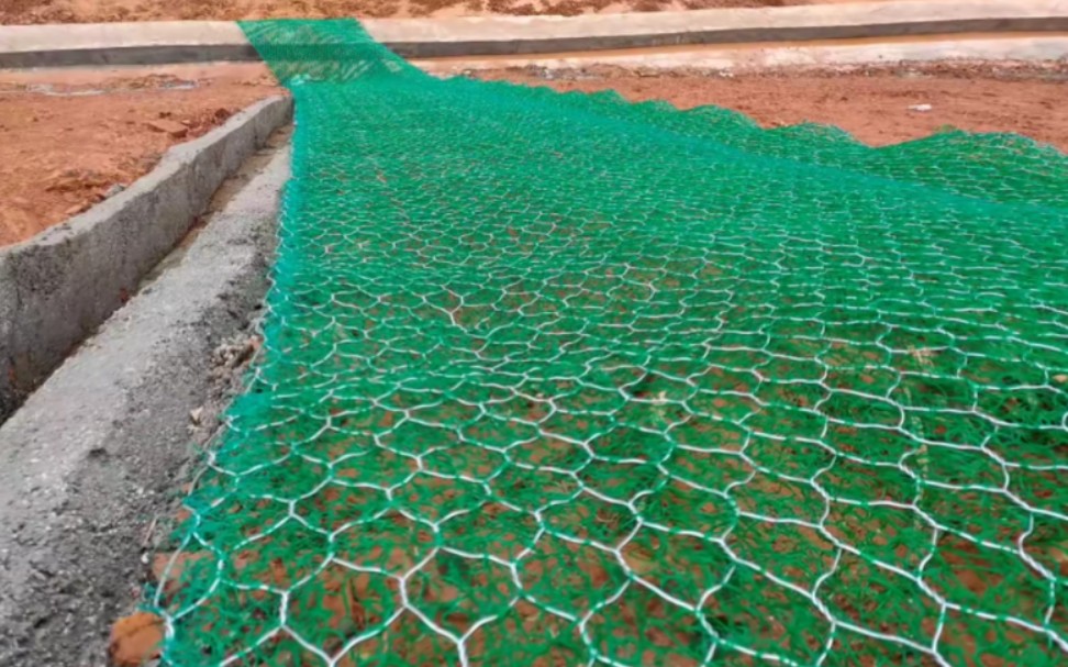 河堤植草加筋麦克垫 固土植生加筋麦克垫边坡绿化工程 喷播