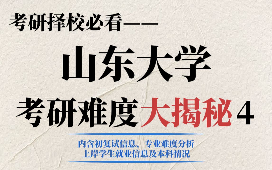 考研冲刺985慎重选择山东大学!统招名额少、部分专业复试刷人狠且对手实力强!哔哩哔哩bilibili