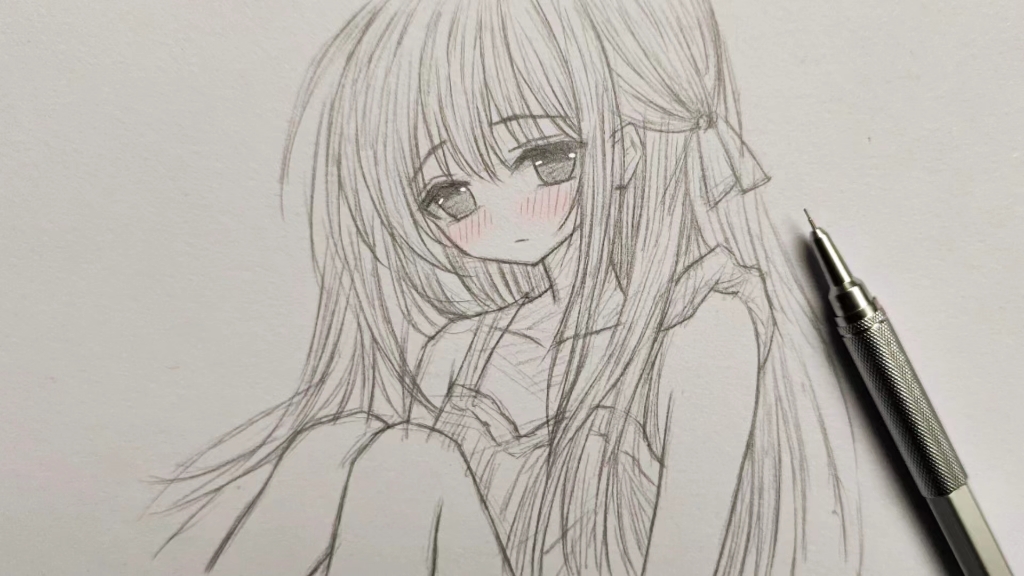 这样画太简单了,动漫女生的画法一看就会!快来和我一起画