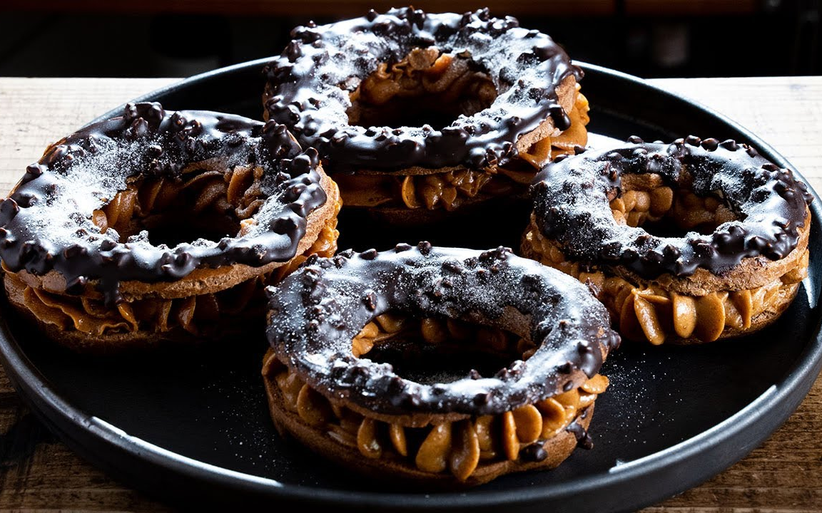 【chocolate cacao】巧克力巴黎布雷斯特泡芙(车轮泡芙)~|paris-brest