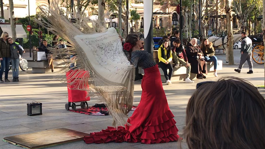 [图]西班牙塞维利亚街头艺人跳弗拉明戈舞蹈flamenco dance in Sevilla Spain 2018西班牙旅游 弗拉门戈舞蹈