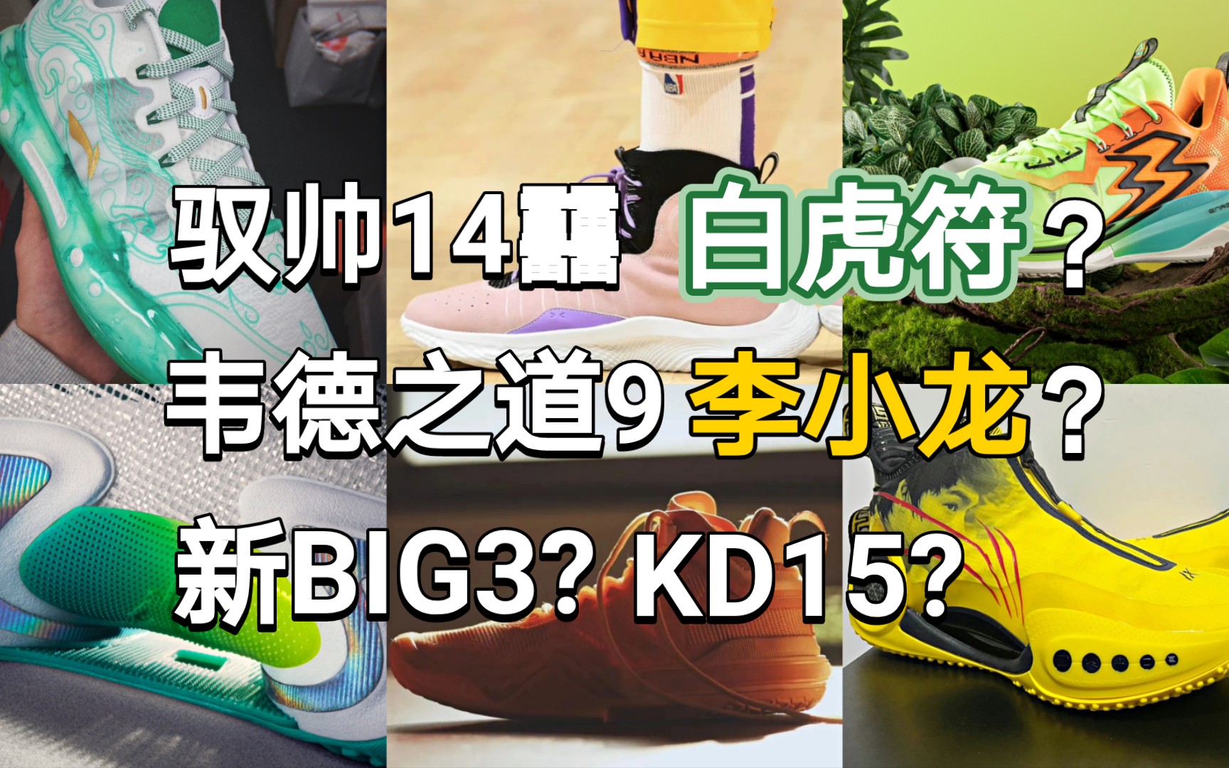 【球鞋盘点】KD15?新BIG3?韦德之道9李小龙?驭帅14䨻白虎符?哔哩哔哩bilibili