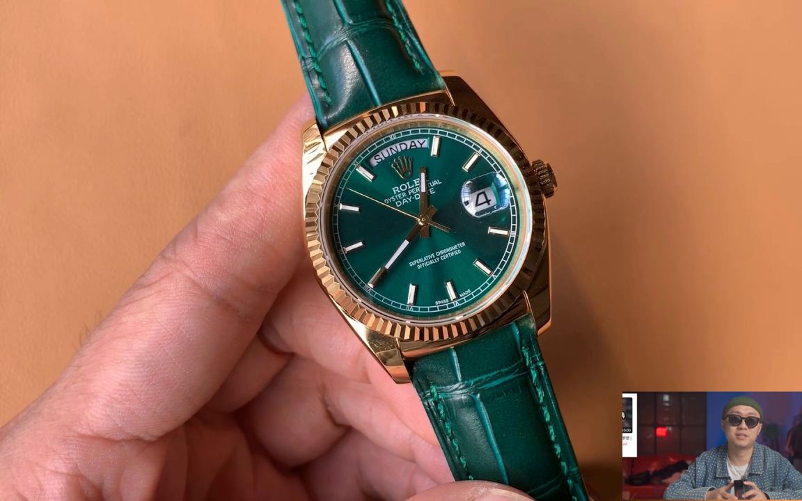 手表omldd劳力士星期日历型118138绿盘腕表