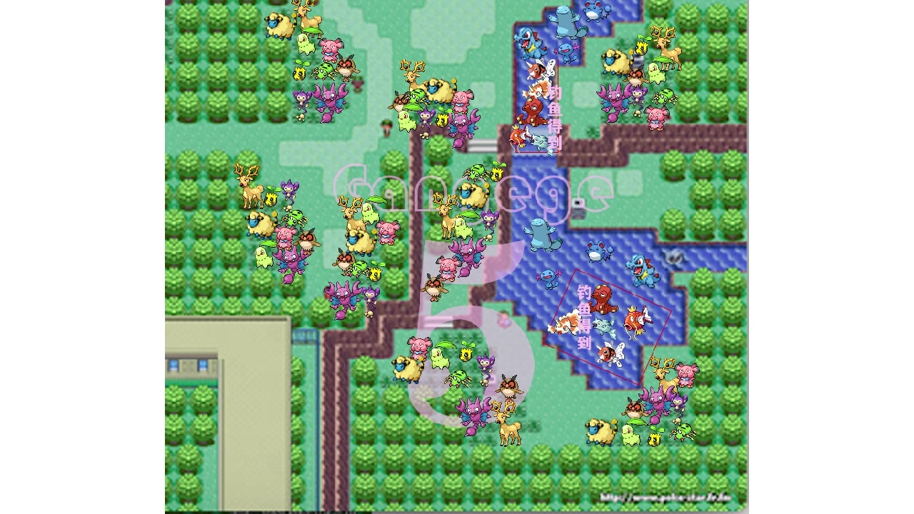 [图]【pokemmo】萌新攻略 丰缘狩猎地带（沙狐）精灵分布图