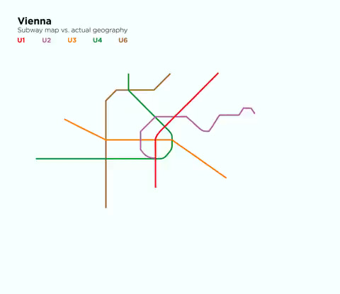 [图]奥地利维也纳地铁 地图形状vs实际形状