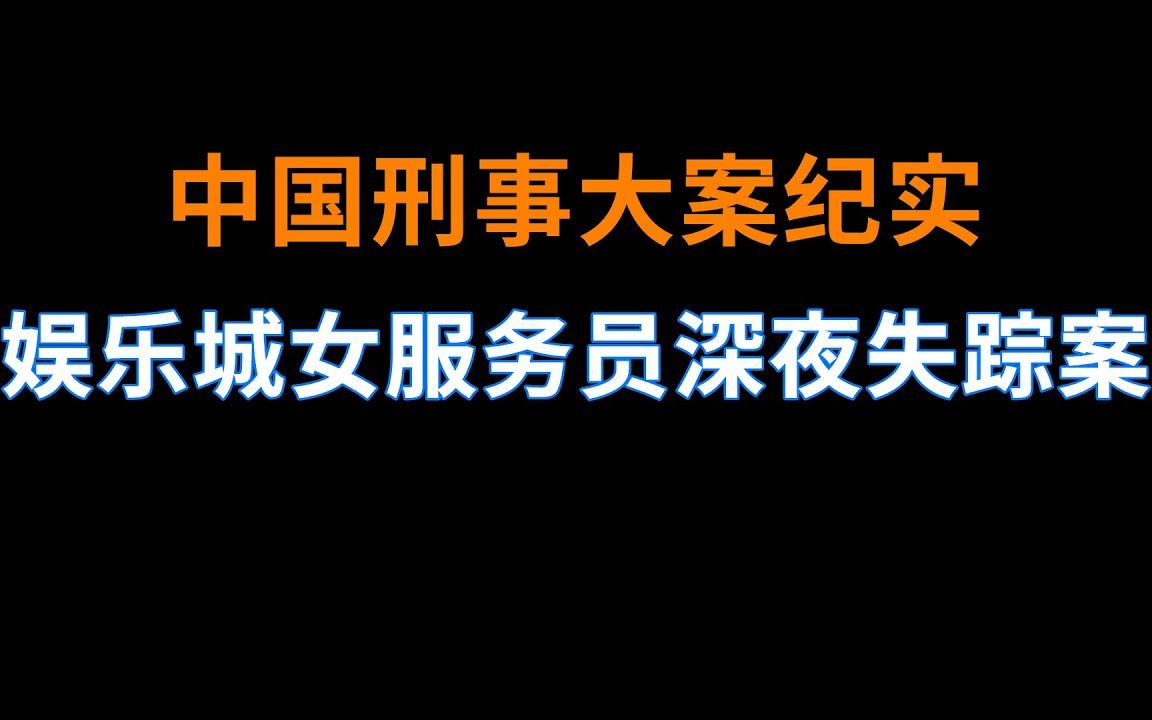 娱乐城女服务员深夜失踪案  中国刑事大案纪实  刑事案件要案记录哔哩哔哩bilibili