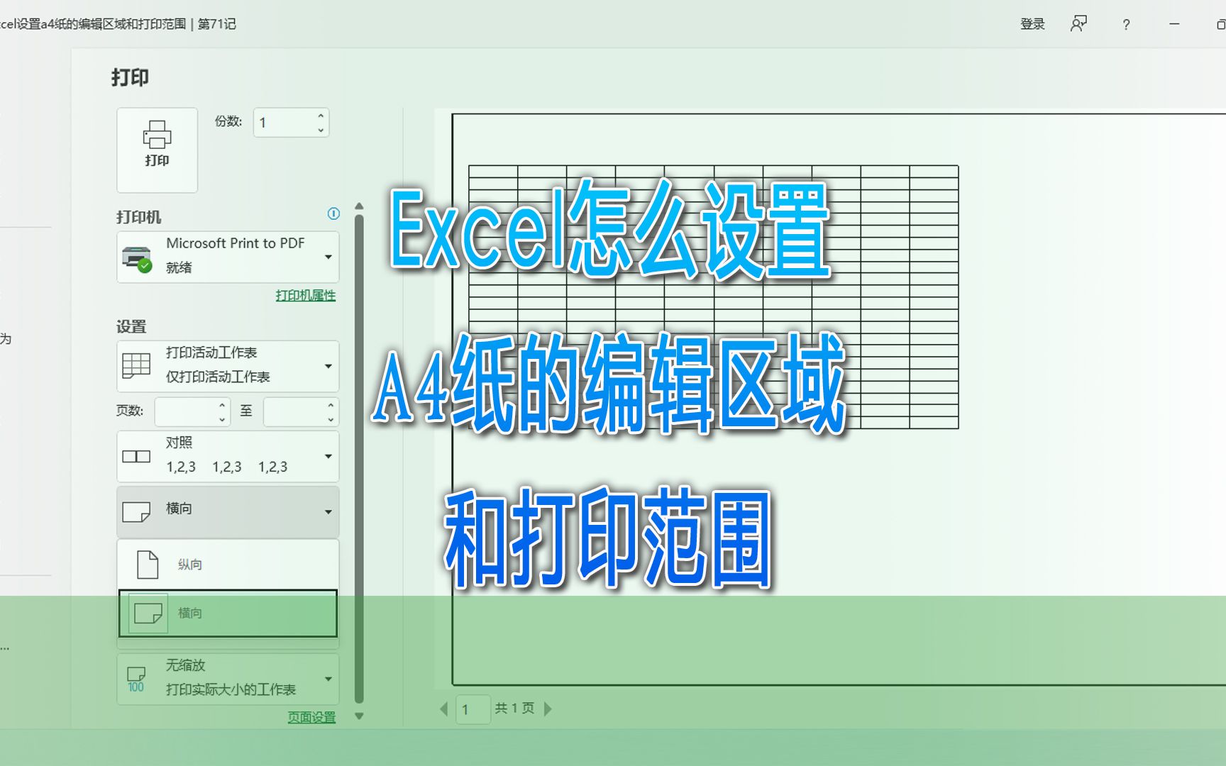 Excel怎么设置A4纸的编辑区域和打印范围|第71记哔哩哔哩bilibili