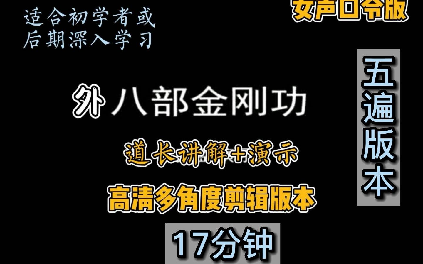 5遍17分钟原版讲解+跟练混剪+人工口令】八部金刚功 高清多角度剪辑 适合初学者或精学哔哩哔哩bilibili