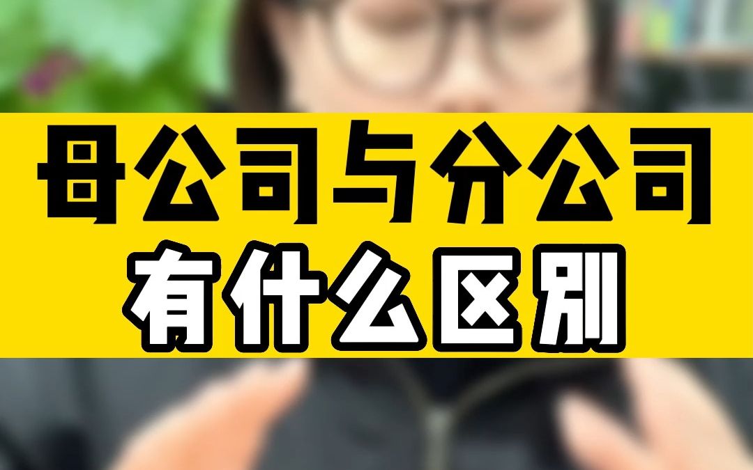 [图]母公司与分公司有什么区别