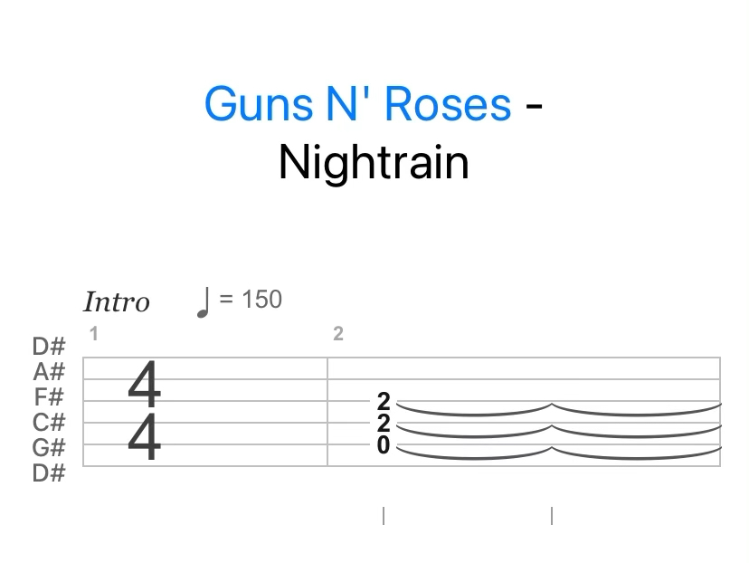 《nightrain》节奏吉他部分,Izzy弹的部分,带节拍器练习,自用存档哔哩哔哩bilibili