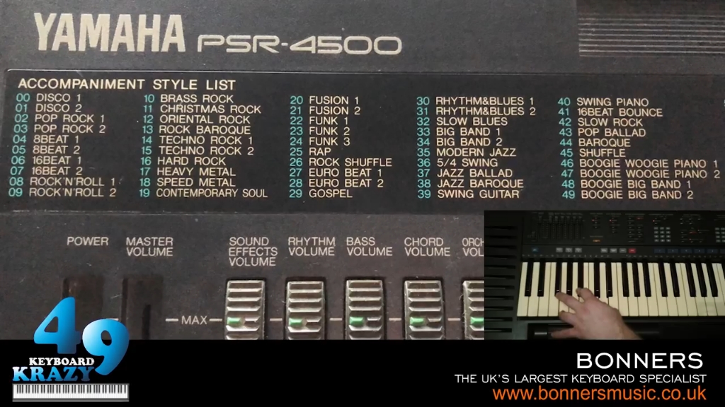 yamaha psr-4500 100种自动伴奏欣赏(第一部分)