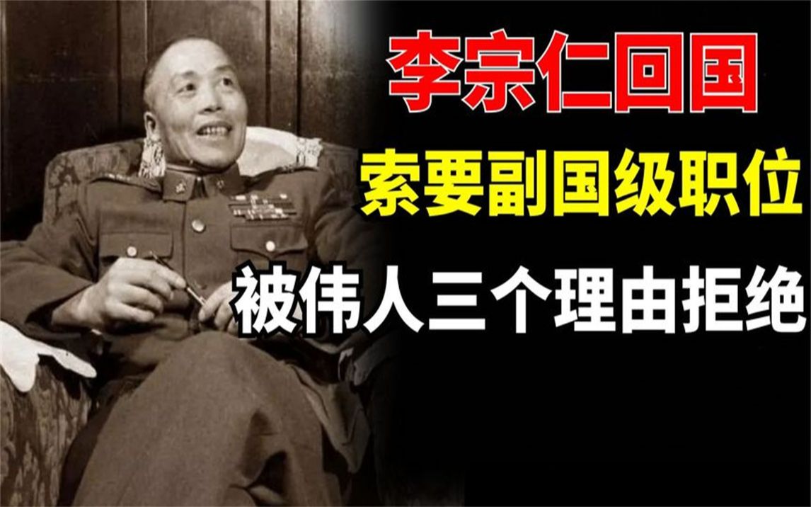 1965年,李宗仁回国后索要官职,毛主席亮明三个理由拒绝哔哩哔哩bilibili