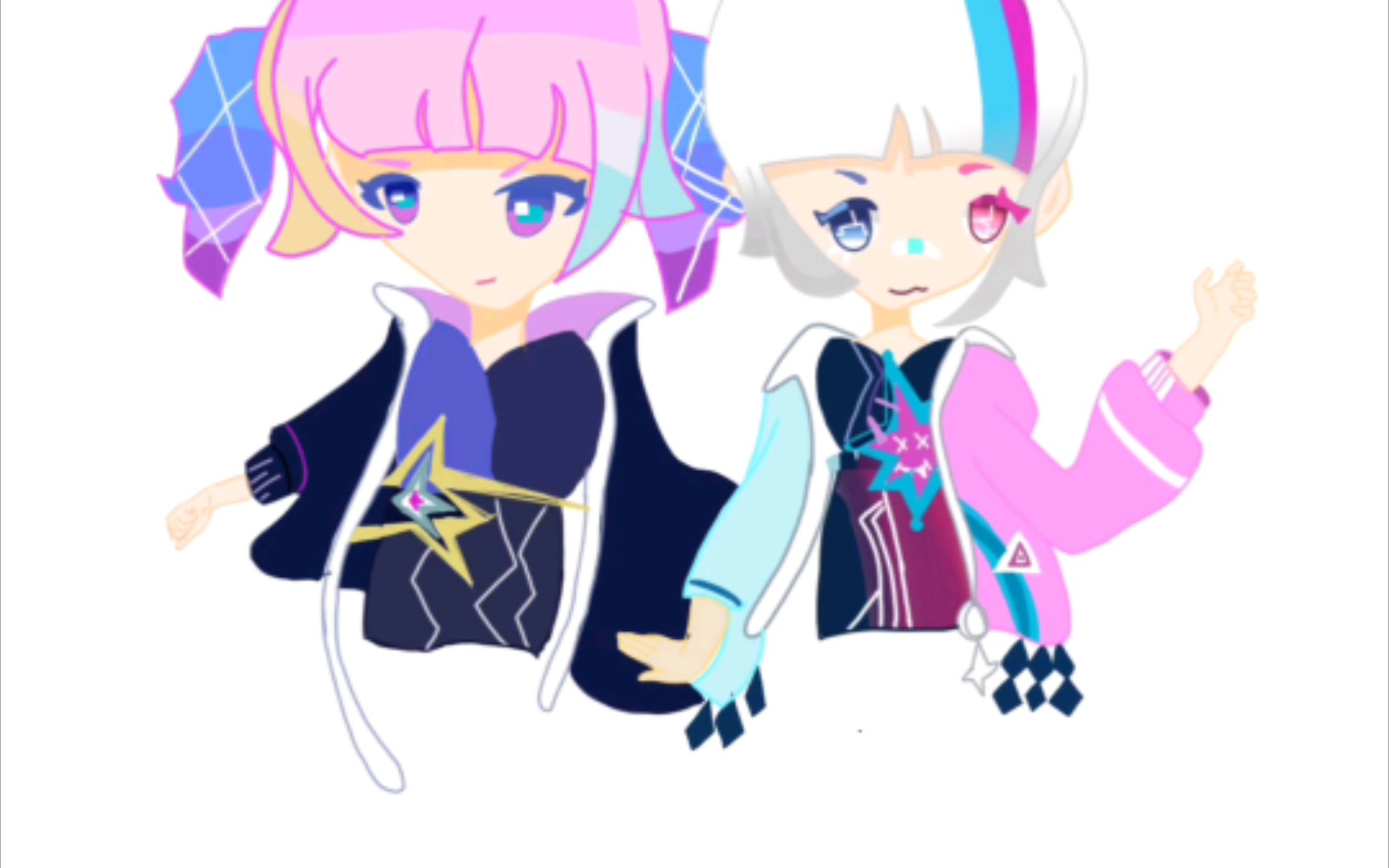 音爆主唱双人水仙cp图绘画过程